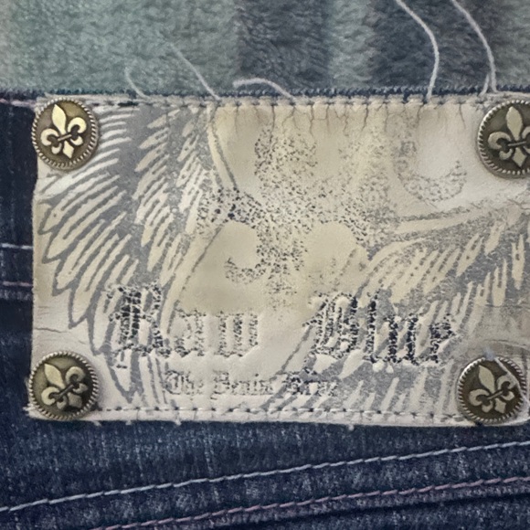 Raw Blue Dark Blue Distressed Jean Shorts - Picture 4 of 6